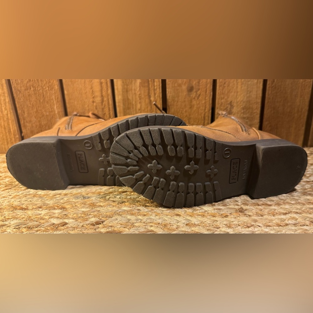 Girl’s Tan Lace-Up Boots - Picture 6 of 6
